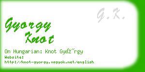 gyorgy knot business card